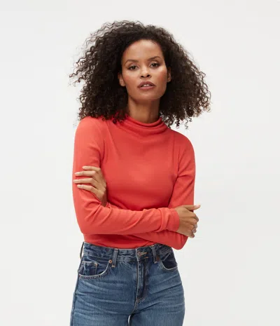 Michael Stars Janine Mock Neck Top In Cherry