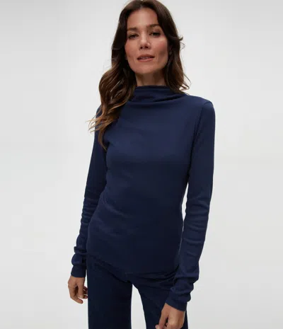 Michael Stars Janine Mock Neck Top In Nocturnal
