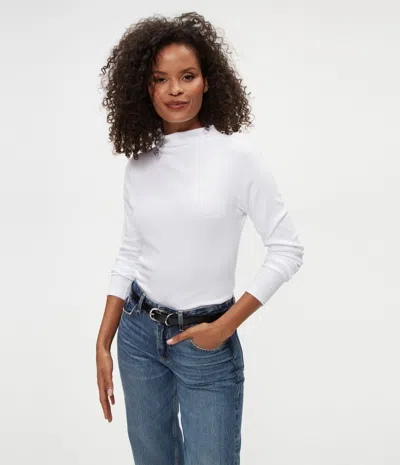 Michael Stars Janine Mock Neck Top In White