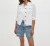 Michael Stars Jean Lightweight Jacket In White In Blue