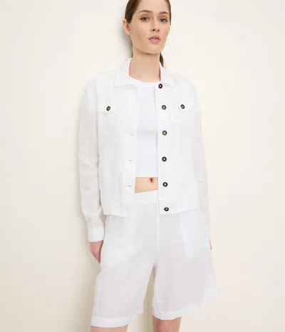 Michael Stars Jean Linen Jacket In White