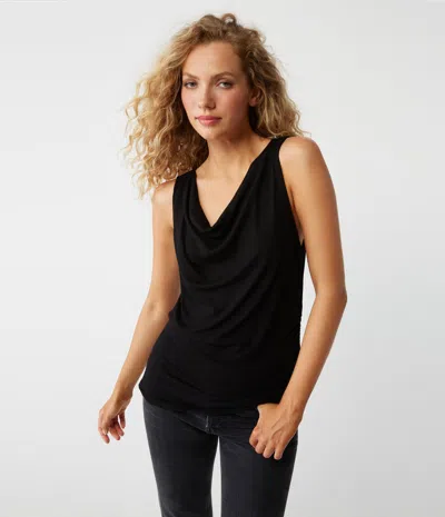 Michael Stars Jeanette Cowl Neck Tank In Black