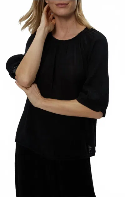 Michael Stars Jeanie Puff Sleeve Top In Black