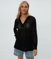 Michael Stars Jessica Mesh Hoodie In Black