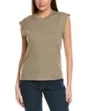 Michael Stars Joey Power Shoulder T-shirt In Green