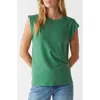 Michael Stars Joey Power Shoulder T-shirt In Palm