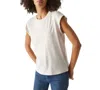 Michael Stars Joey Power Shoulder Tee In White