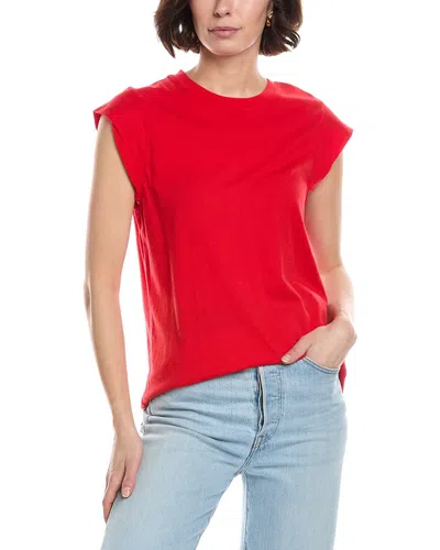 Michael Stars Joey Power Shoulder T-shirt In Red