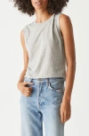 Michael Stars Johnnie Cropped Crew Neck Tank In Heather Grey In Heather Grey