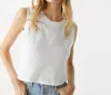 Michael Stars Johnnie Cropped Muscle Tank In White