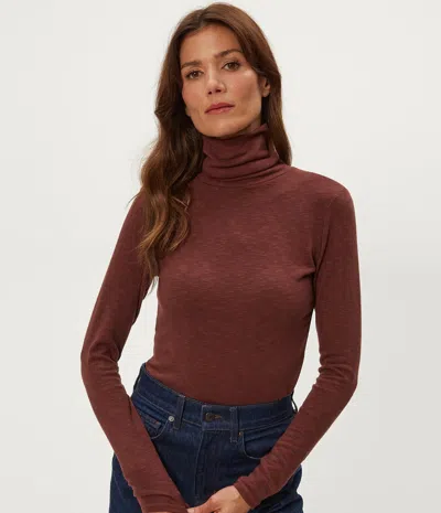 Michael Stars Martha Turtleneck Ruched Sides Sweater In Espresso In Brown