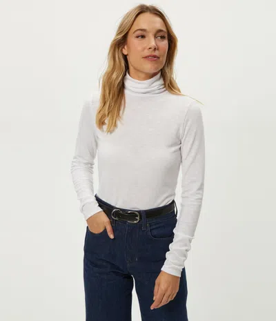 Michael Stars Jojo Side Ruched Turtleneck In White