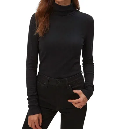 Michael Stars Jolene Supima Turtleneck Top In Black