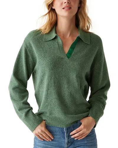 Michael Stars Jonas Johnny Collar Sweater In Spruce