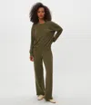 Michael Stars Jones Wide Leg Pant In Green