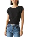 Michael Stars Joni Power Shoulder Tee In Black