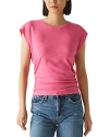 Michael Stars Joni Power Shoulder Tee In Flamingo