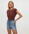 Michael Stars Joni Power Shoulder Tee