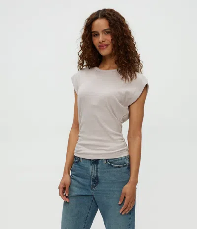 Michael Stars Joni Power Shoulder Tee In Cement