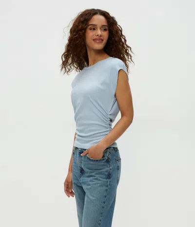 Michael Stars Joni Power Shoulder Tee In Fountain