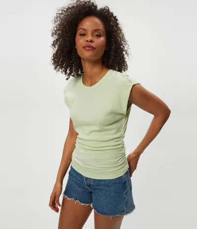 Michael Stars Joni Power Shoulder Tee In Gray