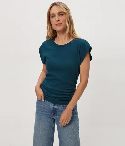 Michael Stars Joni Power Shoulder Tee In Green