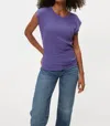 Michael Stars Joni Power Shoulder Tee In Moonlit In Multi