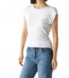 Michael Stars Joni Power Shoulder Tee In White In White