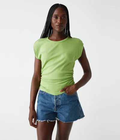 Michael Stars Joni Power Shoulder Tee In Lettuce