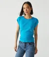 Michael Stars Joni Power Shoulder Tee In Nocturnal