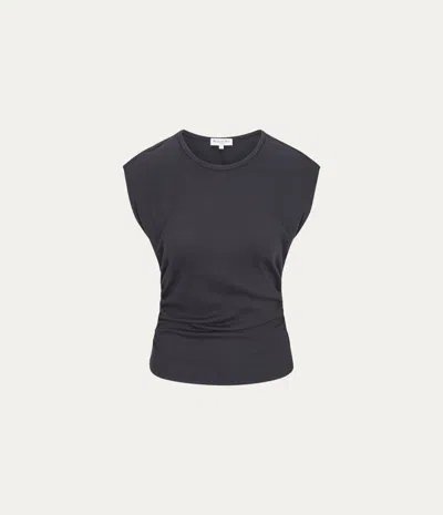 Michael Stars Joni Power Shoulder Tee In Oxide