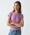 Michael Stars Joni Power Shoulder Tee In Toffee