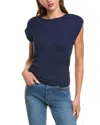 Michael Stars Joni Power Shoulder Top In Blue
