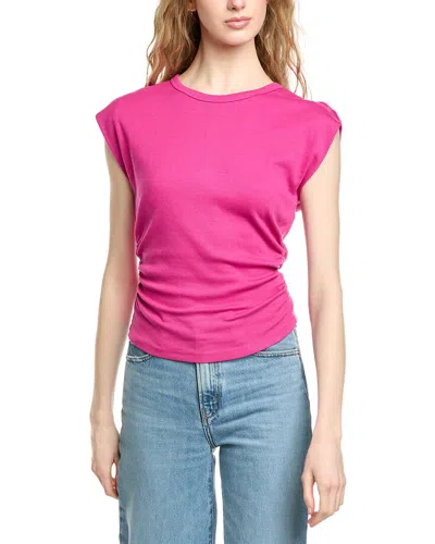 Michael Stars Joni Power Shoulder Top In Pink