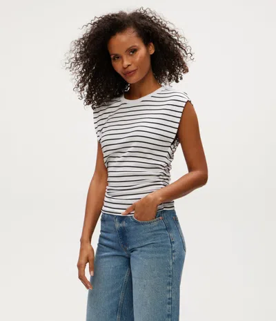 Michael Stars Joni Striped Power Shoulder Tee