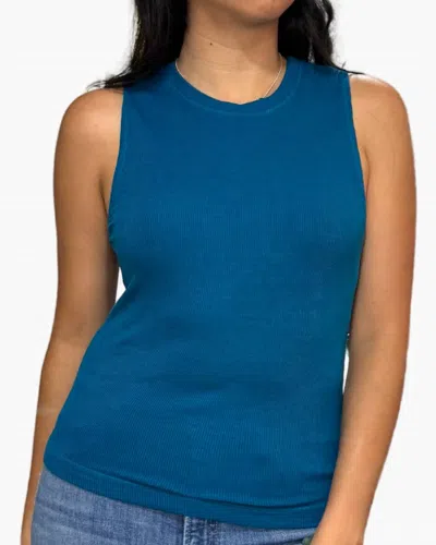 Michael Stars Jorgi Crop Crew Tank Top In Lagoon In Blue