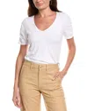 Michael Stars Josie Ruched Sleeve T-shirt In White