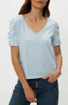 Michael Stars Josie V-neck Shirt In Blue
