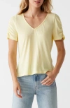 Michael Stars Josie V-neck Shirt In Yellow
