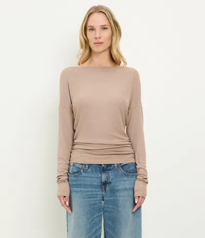 Michael Stars Journey Long Sleeve Tee In Brown