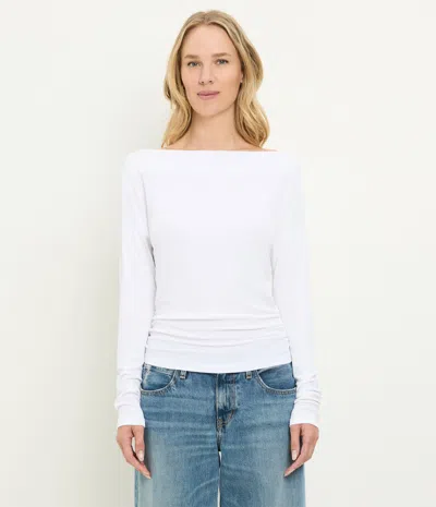 Michael Stars Journey Long Sleeve Tee In White