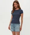 Michael Stars Joy Striped Ribbed Tee