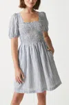 Michael Stars Jude Square Neck Mini Dress In Admiral Stripe In Multi