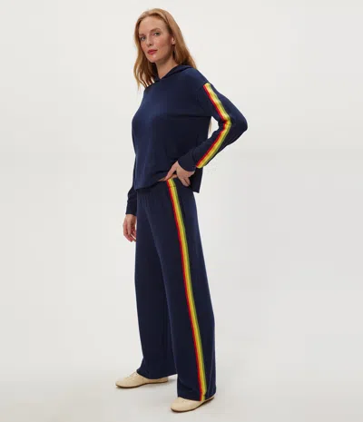 Michael Stars Judy Striped Track Pant In Blue
