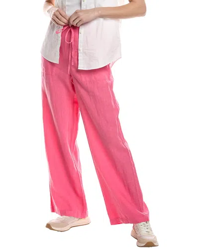 Michael Stars Jules High-rise Wide Leg Linen Pant In Pink