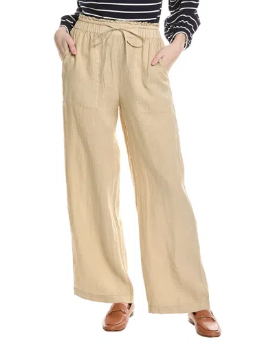 Michael Stars Jules High-rise Wide Leg Linen Pant In Brown