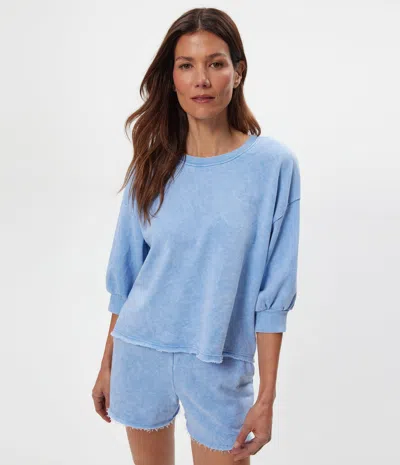 Michael Stars Julia Mineral Wash Pullover In Blue