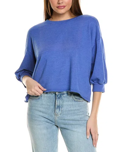 Michael Stars Julia Puff Sleeve Pullover In Blue