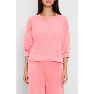 Michael Stars Julia Puff Sleeve Sweatshirt In Pink