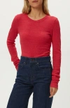 Michael Stars Juliet Long Sleeve Thermal Tee In Red